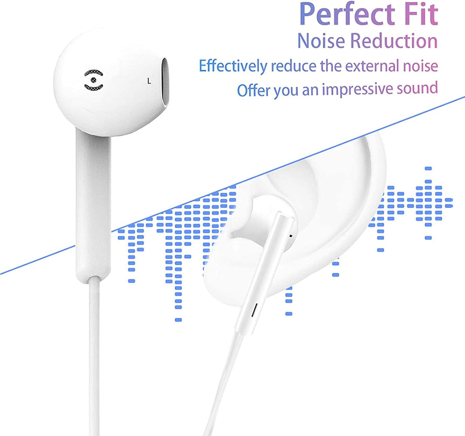 USB C Headphones, In-Ear Type C Earphones, Wired Stereo Earphone with Mic and Volume Control for Huawei P50/P40/P30/Mate 40/Mate 30,Google Pixel 2/3/4/5/Xl,Oneplus, Xia0Mi, Samsung and More image number 2
