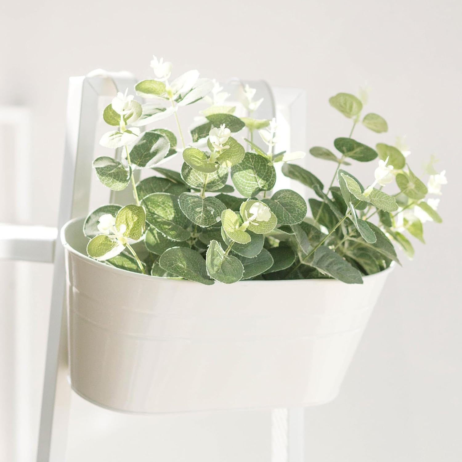 4 Pcs Balcony Railing Planters, Porch Fence Railing Planters, Metal Iron Hanging Flower Pots Fence Planters for Outdoor Plants and Flowers with Detachable Hooks image number 4