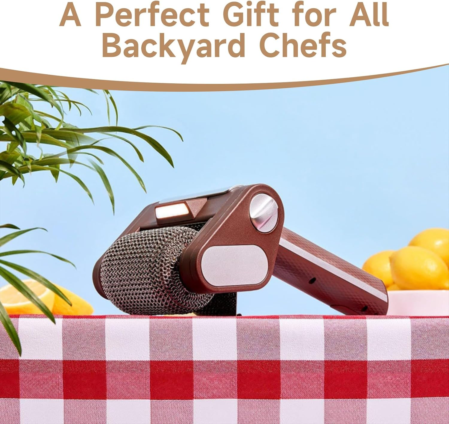 ZVCXOE Electric Grill Cleaner Cordless Stainless Steel Electric Drum Hairless Spin Grill Brush 350RPM Stainless Steel Drum Suitable for Outdoor Grilling Brown image number 6