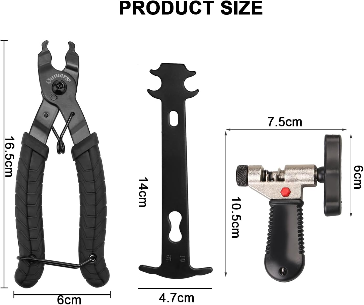 Bicycle Chain Repair Tool Kit 12 Piece,16 in 1 Multitool Hex Key Wrench,Tube Patch Kit,Cycling Master Link Pliers Remover,Chain Splitter,Chain Wear Indicator Checker,For Road Bikes (Black)