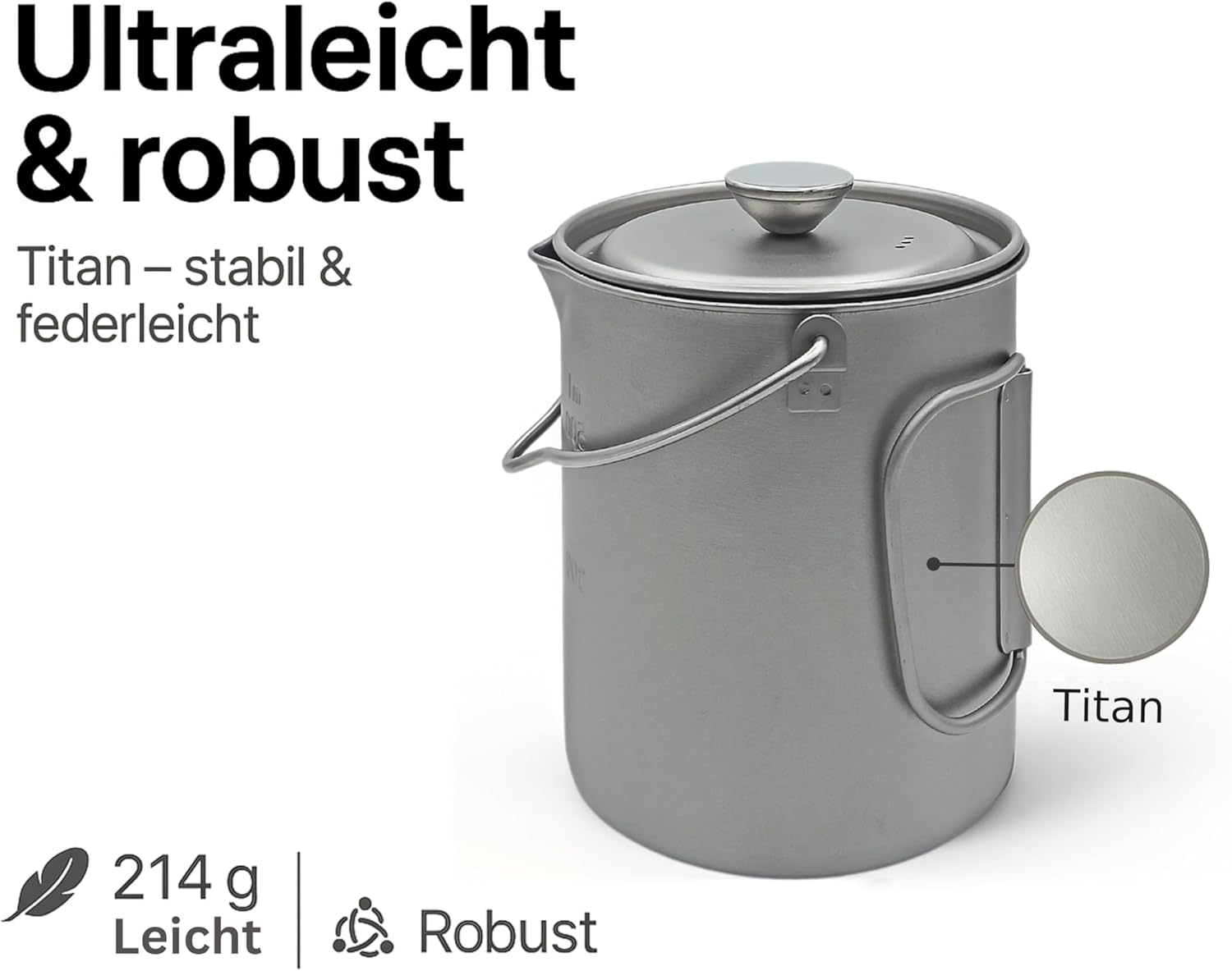 Campura Titan French Press Pot - 750 Ml Precision Filter, Lightweight & Compact, Outdoor Coffee Maker, Camping French Press image number 6