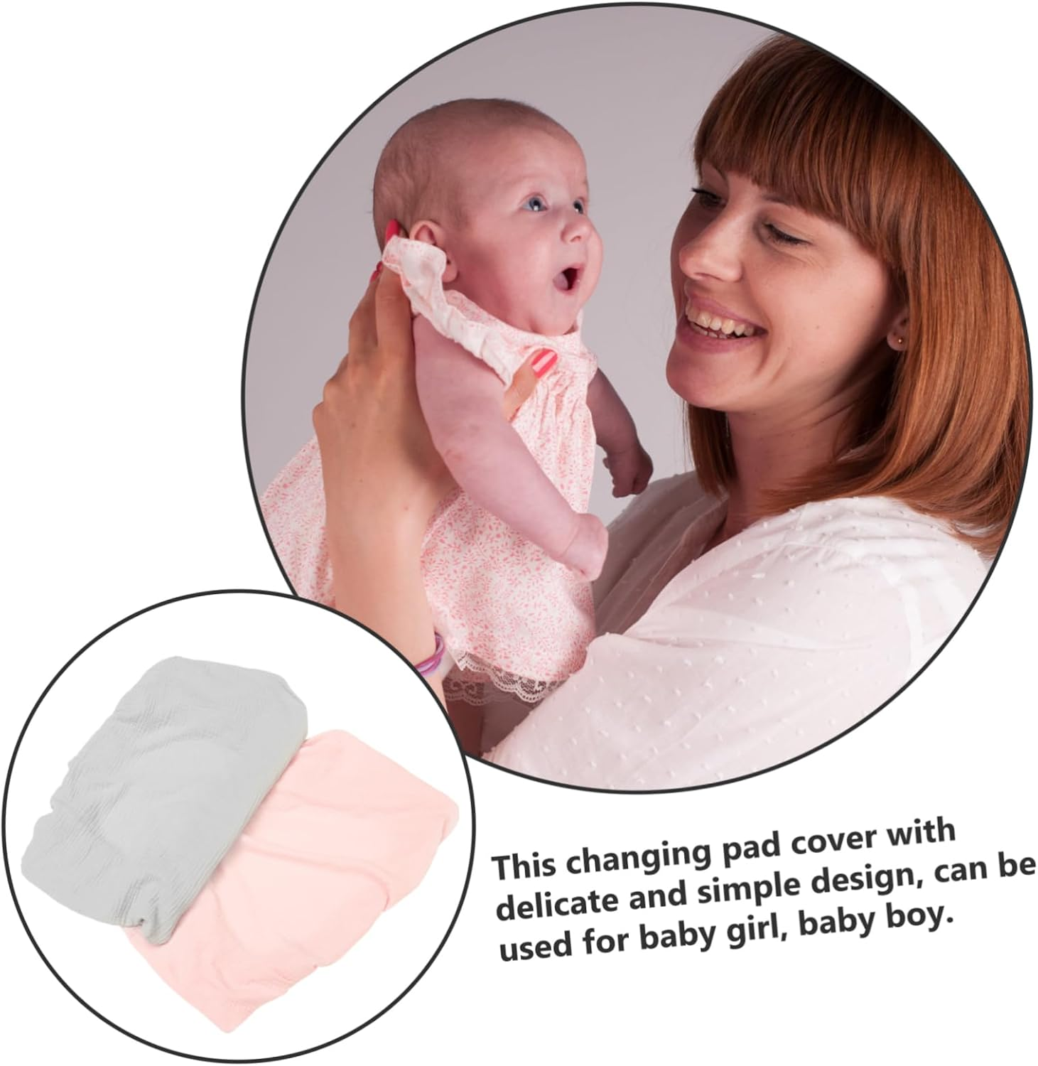 2Pcs Removable Changing Pad Covers for Babies, Washable Cotton Muslin Diaper Changing Table Sheets Elastic Edges, Breathable Soft Replacement Covers for Boys and Girls Nursery image number 1