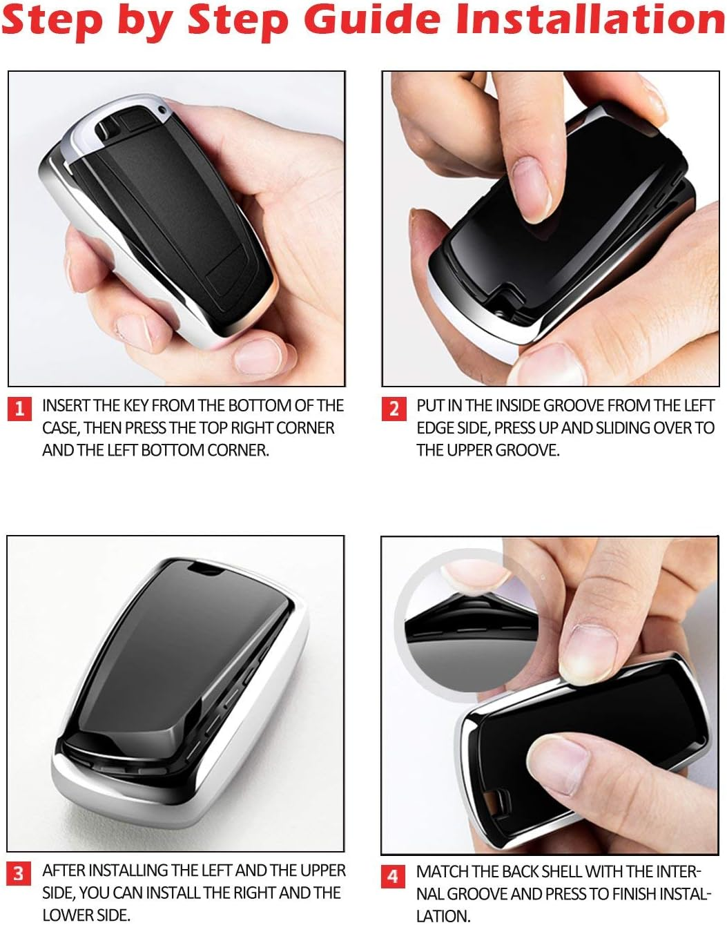 Tukellen for Audi Fob Cover, Special Soft TPU Case Protector Compatible with A4 Q7 Q5 TT A3 A6 SQ5 R8 S5 Smart Key (Red) image number 5