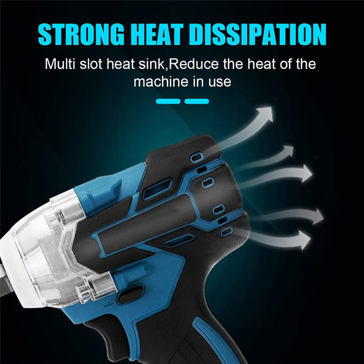 TOBAIL Cordless Electric Impact Wrench 1/2 Inch for Car Home, 520N.M Brushless, 3000RPM High Torque Gun W/ 2X 3.0Ah Battery,Charger image number 4