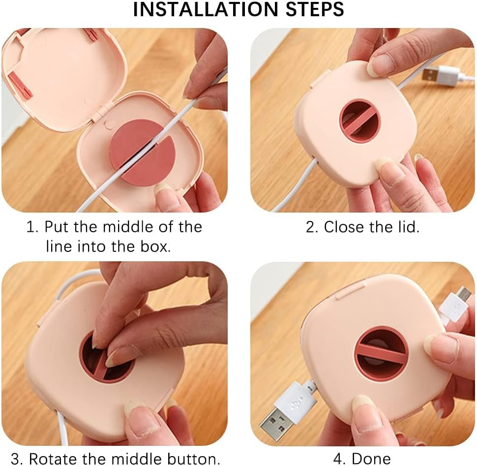 3PCS Cable Management, Retractable Portable Cord Organizer, 3 Colors Flexible Cable Organizer for Home Office Classroom (Square) image number 2