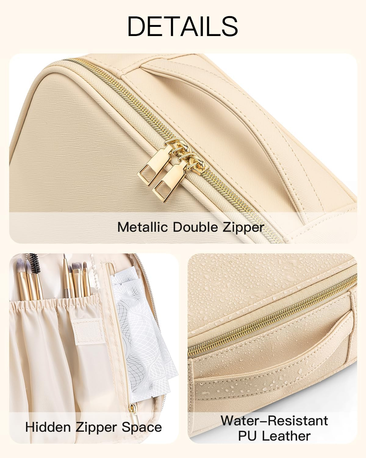 Vlando Teacher Appreciation Gifts for Women，Initial Makeup Organizer Bag,Monogrammed Bridal Shower Gifts Birthday Gift Christmas Gift(Letter G) image number 4