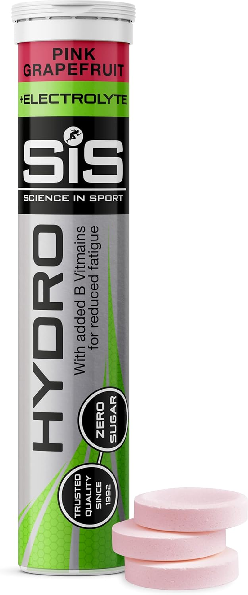 Science in Sport Hydro Electrolyte Tablets - Sugar Free Hydration Tablets, Essential Electrolytes to Reduce Fatigue & Aid Rehydration, Gluten Free, Pink Grapefruit Flavour, 20 Servings, 1 Pack image number 1