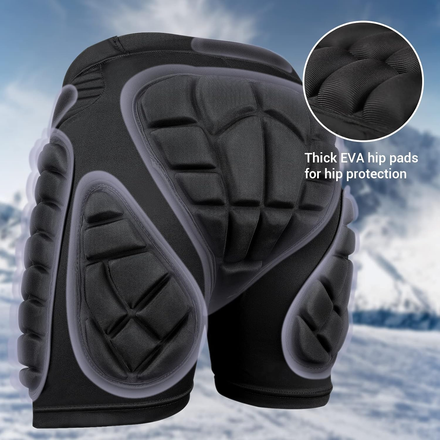 Cienfy 3D Hip Protection Eva Butt Pads Protective Padded Shorts Crash Pad Impact Gear for Skiing Skating Snowboarding Skateboarding image number 4