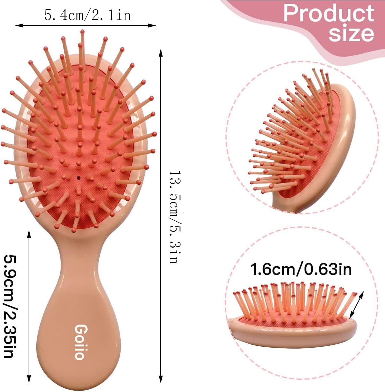 12 Pieces Mini Wet Hair Brush, Travel Detangling Brush, for Most Hair Types, with Ease Knots without Tears or Breakage, Multicolor image number 3