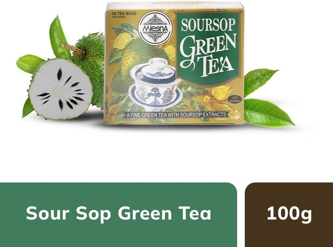 Mlesna Pure Ceylon Soursop Green Tea 50 Tea Bags Box. (100G) image number 2