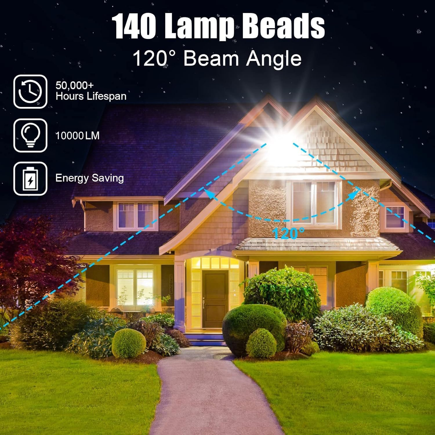 LED Flood Light Outdoor 100W, CREATESTAR LED Floodlights 6500K Daylight White Security Lights IP66 Waterproof Led Spot Light Work Light for Yard, Garage, Garden, Park, Playground, Parking Lot image number 5