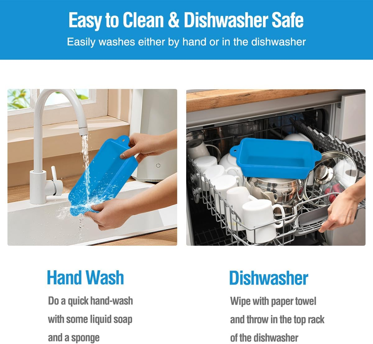 2 Pack Blackstone Silicone Grease Cup Liners for 36 28 22 17 Inch Griddle, Reusable Grease Catcher Liner Grill Grease Tray Blackstone Accessories, Replacement of Aluminum Foil Drip Pans, Blue - Blue image number 5