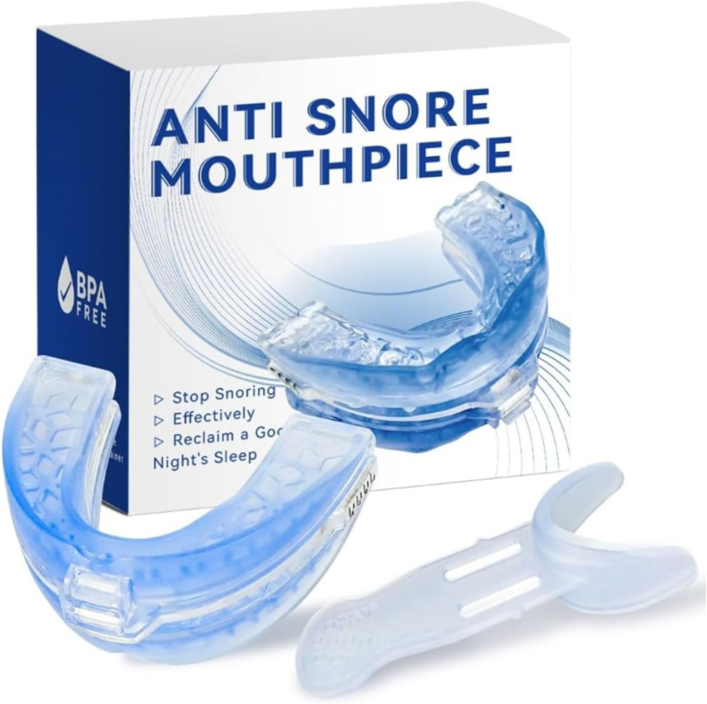 Reusable anti Snoring Devices, Mouth Guard for Teeth Grinding for All Mouth Shapes, Sleeping Aid anti Snore Mouthguard, Bpa-Free, Ready to Use Snoring Stopper for Your Partner image number 1