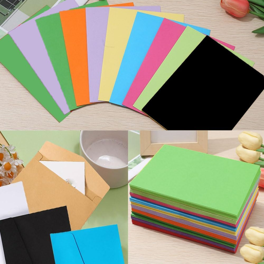 Esforzarse 120 Pcs Envelopes for Office, 12 Colors Business Card Envelopes, Blank Colored Mini Envelopes for Business Cards, Invitations, Greeting, Wedding, Birthday, 11.5 &times; 8 Cm image number 4