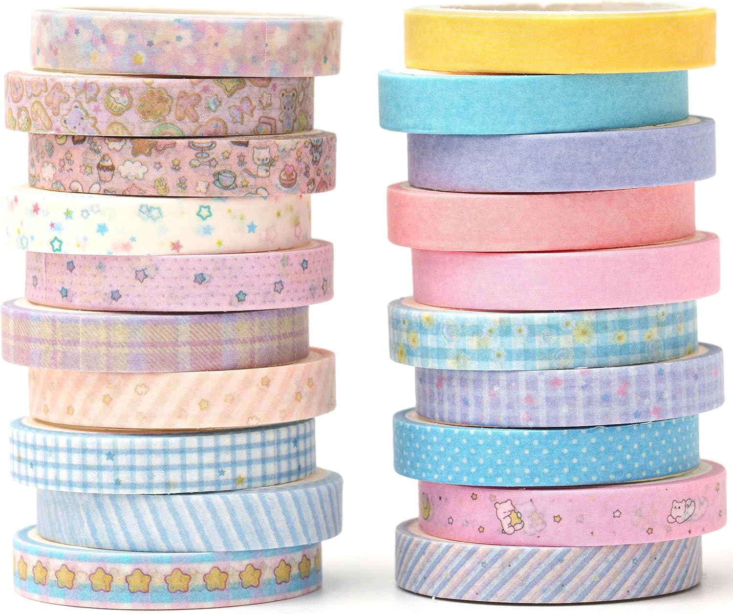 YUBX Vintage Washi Tape Set 20 Rolls Skinny Retro Decorative Antique Patterns Masking Tapes for Arts, DIY Crafts, Journals, Planners, Scrapbook, Wrapping (Purple)