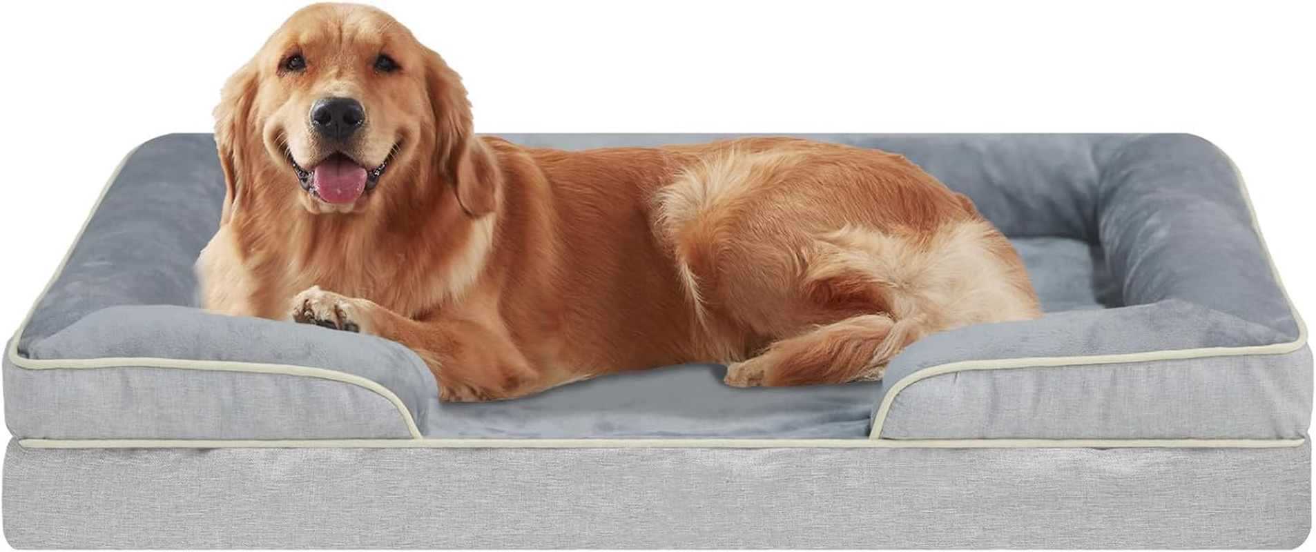 Dog Beds for Large Dogs, Waterproof Memory Foam XXL Couch Dog Bed with Removable Washable Cover & Non-Slip Bottom, Orthopedic Egg Foam Dog Couch for Pet Sleeping, Giant Pet Sofa Beds (110X80X21Cm) image number 6