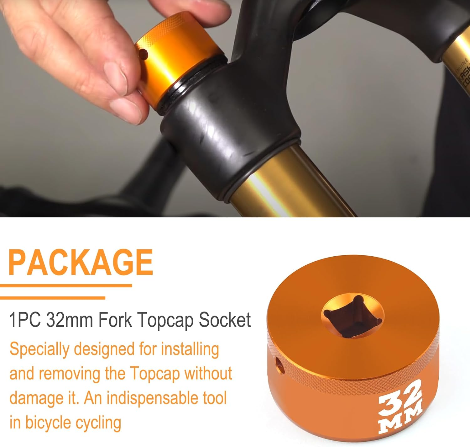 32Mm Bike Fork Topcap Socket Tool Compatible for Fox Fork Series of 36,38,40, Use for 3/8" Ratchet Drive image number 5