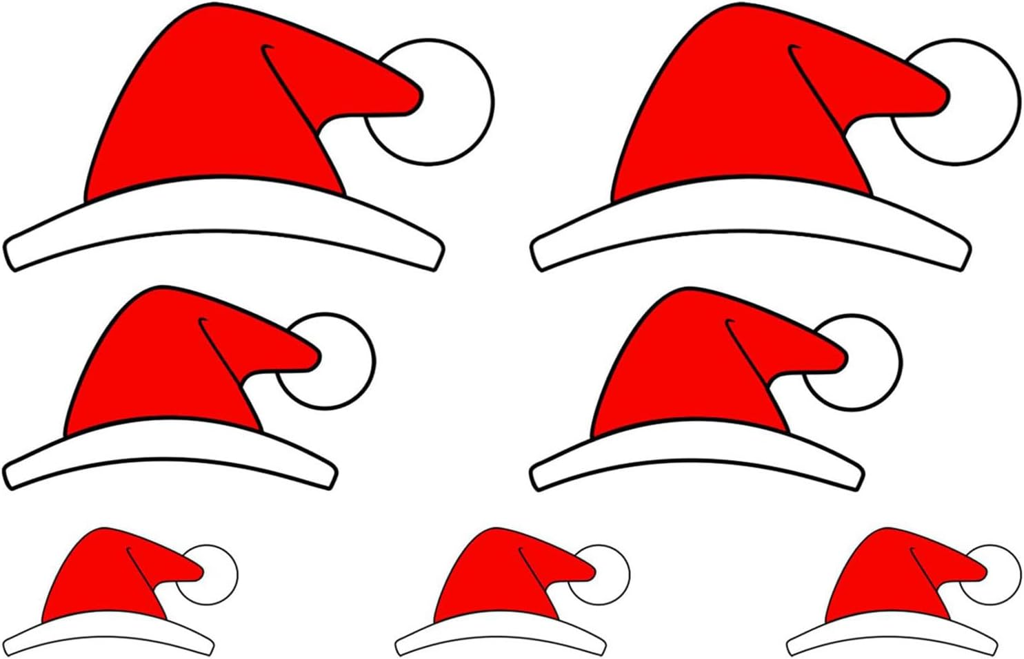 7PCS Waterproof Santa Hat Christmas Stickers for Tesla, Vinyl Car Decals for Toyota, Honda, Ford, BMW & More, Automotive Decals for Water Bottles, Wall, Laptop, Window, Christmas Decoration & Gift image number 1