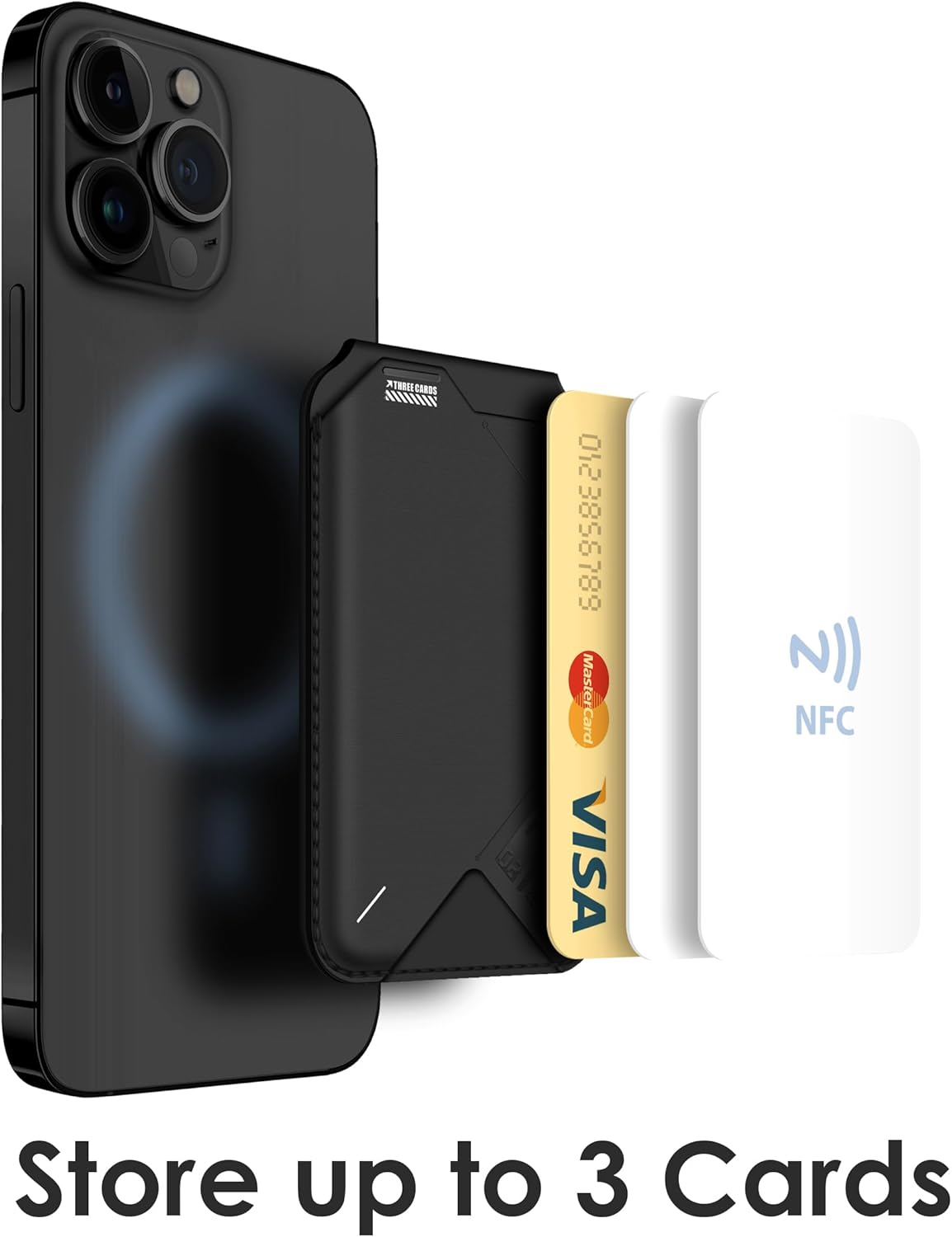 Aulumu G02 [2-In-1] Magnetic Wallet & Adjustable Stand, Card Holder Compatible with Magsafe, Open ID Window, Magnetic Phone Wallet Stick on for Iphone 16/15/14/13/12 Series, Black image number 2