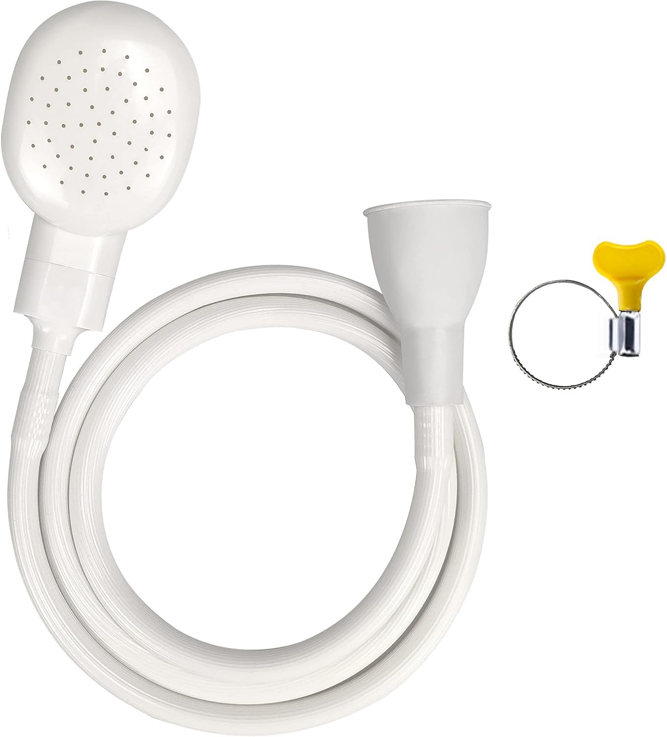 Mumoo Bear Portable Shower Sprayer with 1.3M Flexible Hose - Multi-Purpose Faucet Attachment for Pets, Kids, Plants (White) image number 2