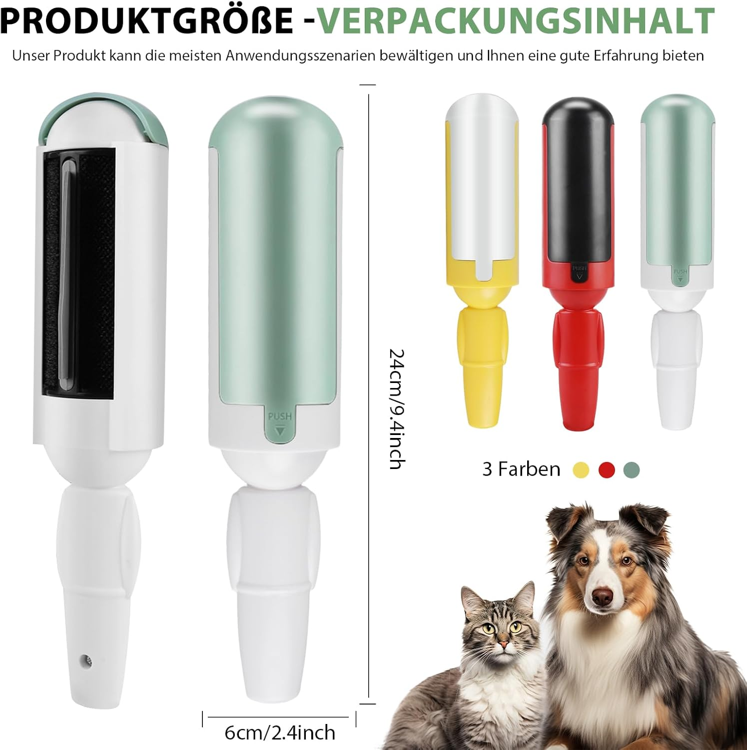 Pack of 3 Pet Hair Remover, Lint Roller, Reusable, Lint Brush for Pet Hair, Cat Hair Remover, Lint Remover for Dog Hair, Cat Hair, Clothes, Sofa, Car, Bed, Carpet, Scratching Post image number 3