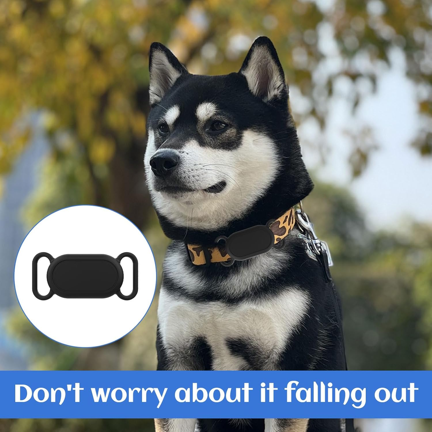 2 Pcs for Samsung Smart Tag 2 Cover, Dog Collar Holders for Samsung Tag, Cat Tracker Waterproof Silicone Case, Pet Tracker Anti-Lost Scratch Resistant Protective Cover(Black) image number 1