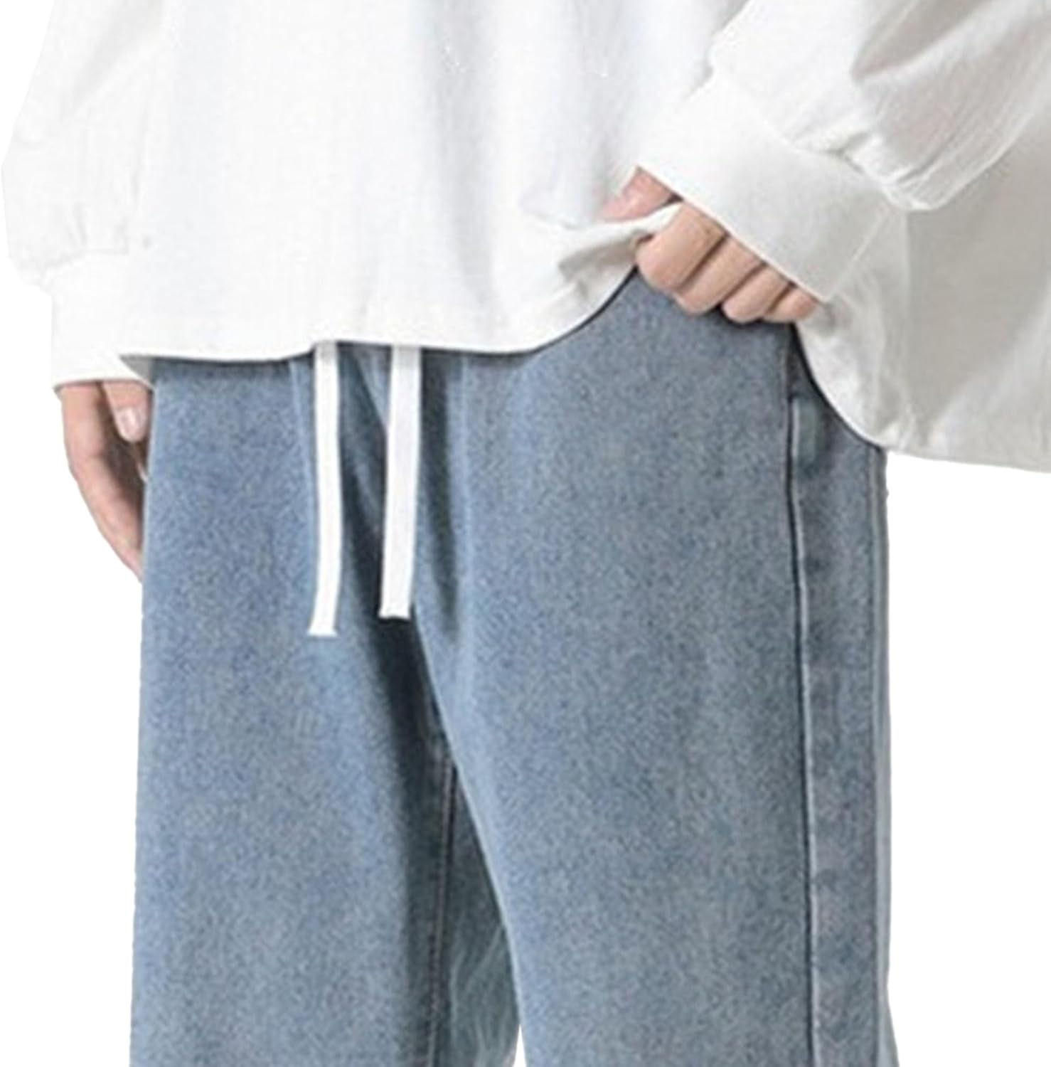 Men'S Hip Hop Skater Jeans Denim Jeans Casual Vintage Trouser, Blue, M image number 2