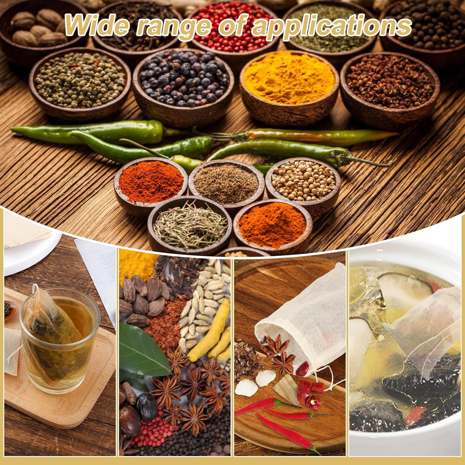 30Pcs Spice Bags for Cooking, 6X4 Inch Reusable Cotton Drawstring Soup Bags Tea Filter Bags Cheesecloth Bags Muslin Bags for Cooking image number 1