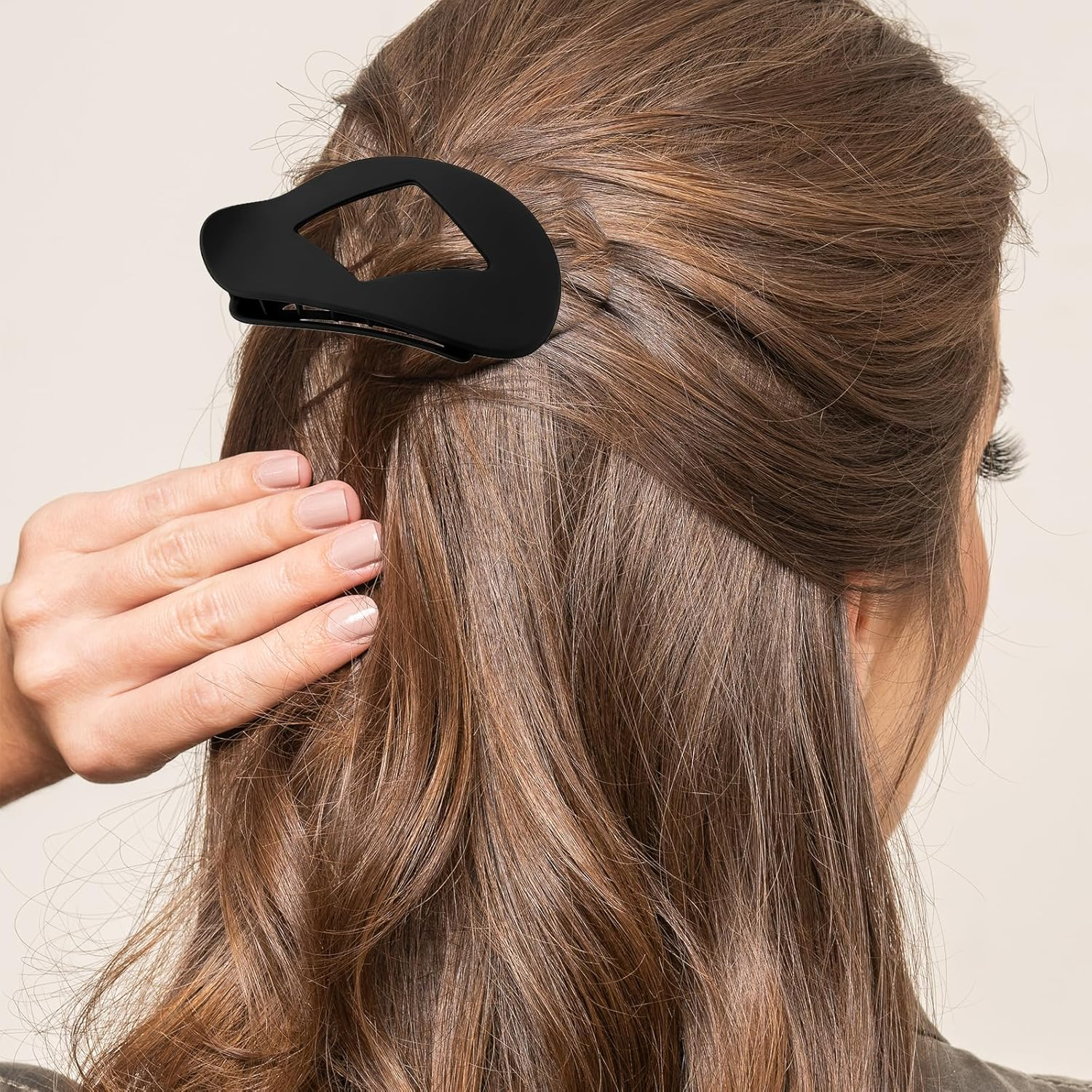 8-Piece Hair Clips Set, Large Duck Beak Hair Clip and Hair Clip, Flat for Women, Girls, Stylists for Driving, Yoga, Work (Neutral Colours) image number 3