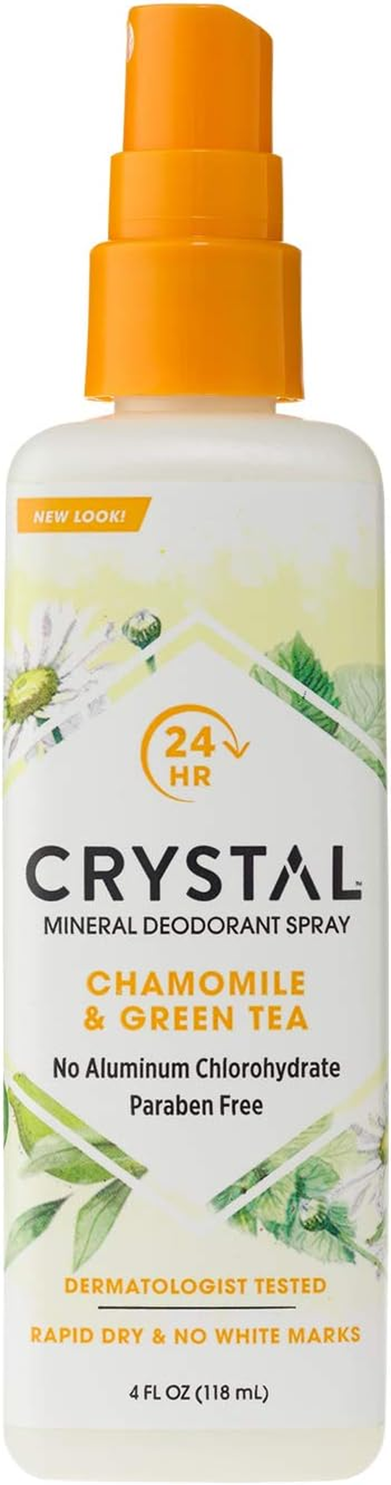 Crystal Essence Mineral Deodorant Spray, Chamomile and Green Tea, 118Ml