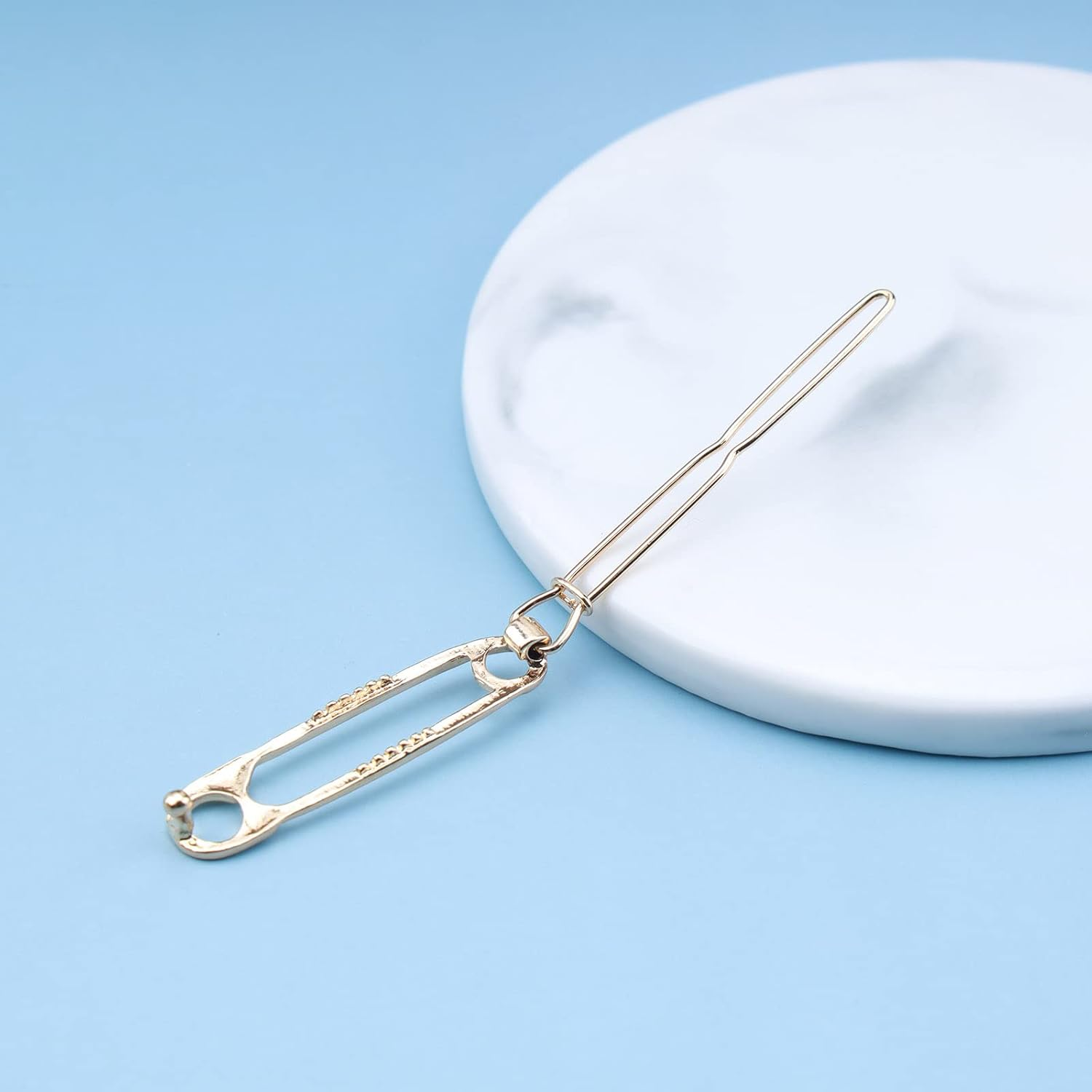 Wendalern Punk Pin Hair Clip Headpiece Needle Shape Hair Clip Hair Brooch Needle Shape Hair Clip Gold Hollow Hair Clips Minimalist Hair Decorative Hair Accessories for Women and Girls