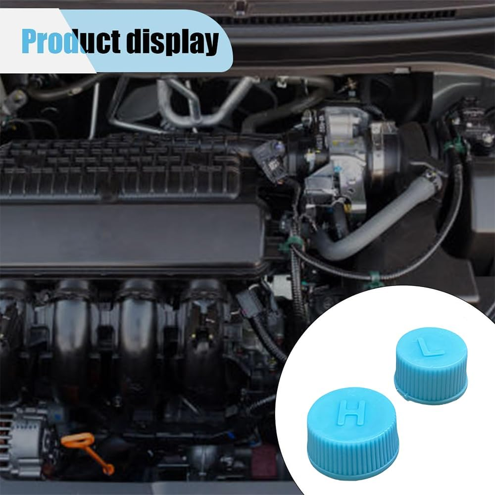 Car A/C Valve Core Caps R134A Leakproof Air Conditioning System High Low Side Charging Port Replacement Caps for Automotive AC Repair, 2PCS image number 3