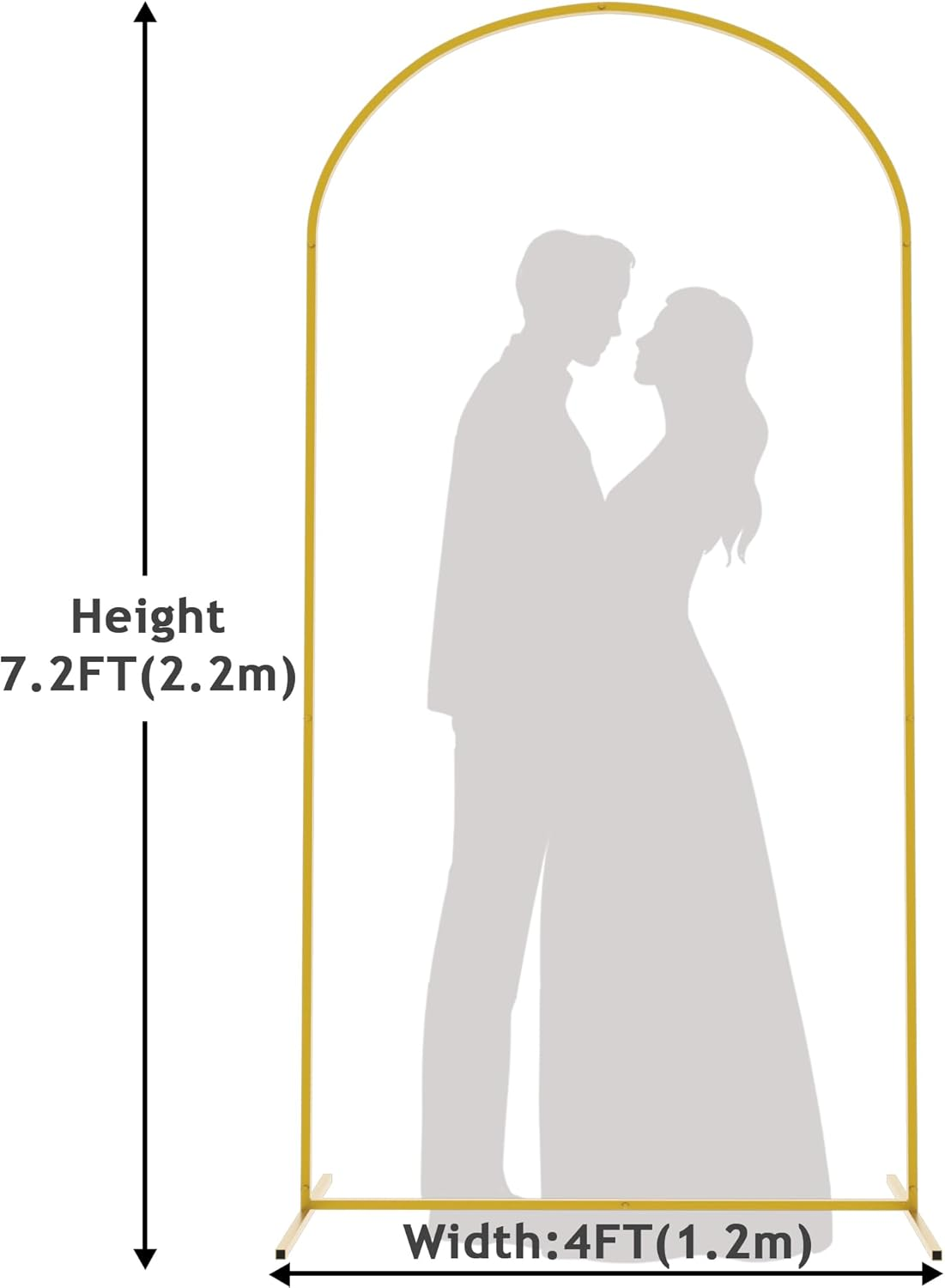 Putros Metal Arch Backdrop Stand 7.2FT Gold Wedding Balloon Arched Backdrop Stand Square Arch Frame for Birthday Party Bridal Baby Shower Ceremony Decoration image number 2