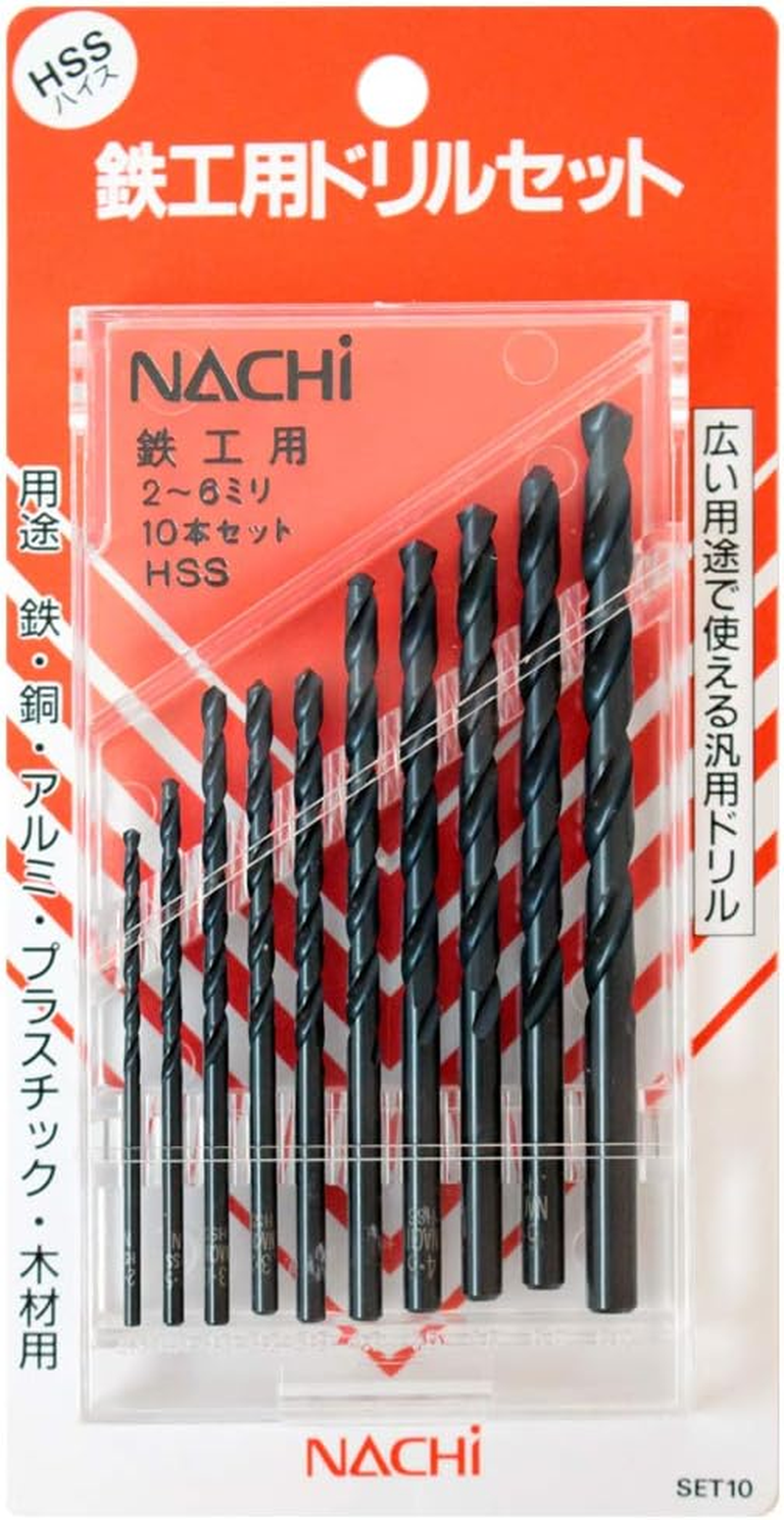Nachi NDS-13 round Shank Ironworking Drill, Set of 13, Plastic Case, Assorted, Ironworking Drill image number 5