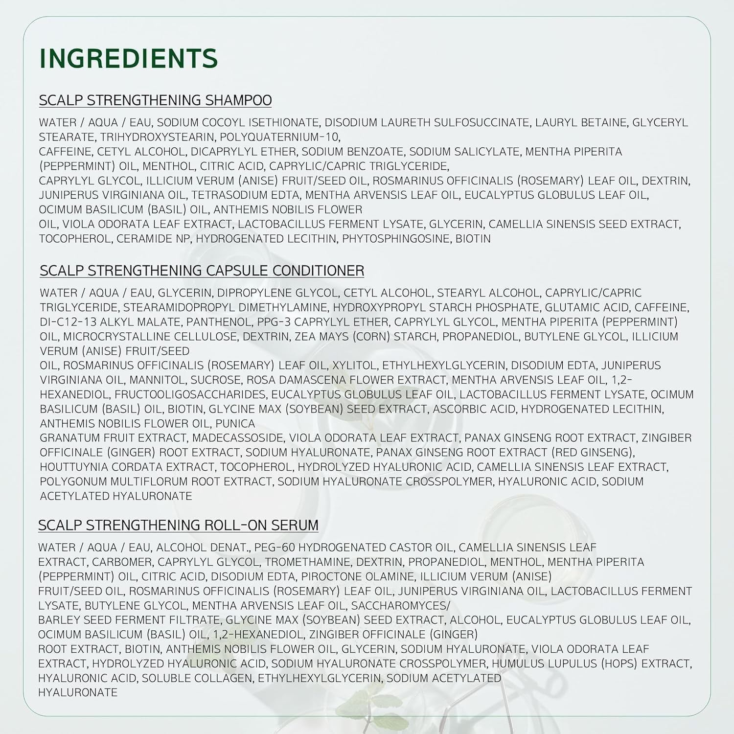 Scalp Strengthening Shampoo (400 Ml) and Scalp Strengthening Capsule Conditioner (220 Ml) and Hairline Ampoule (15 Ml). K-Beauty Hair Growth & Anti-Loss Care Set for Labo-H image number 4