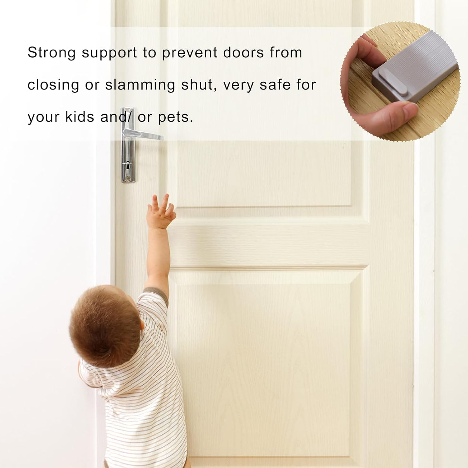 6PCS Rubber Door Stopper Wedge,Doors Hardware & Locks,Doorstops for inside Backstairs/Bottom of Door/Wall,Door Noise Blocker,Backstairs Sound Blocker,Door Stopper Security,Gate Jammer,Gate Stop Alarm image number 1