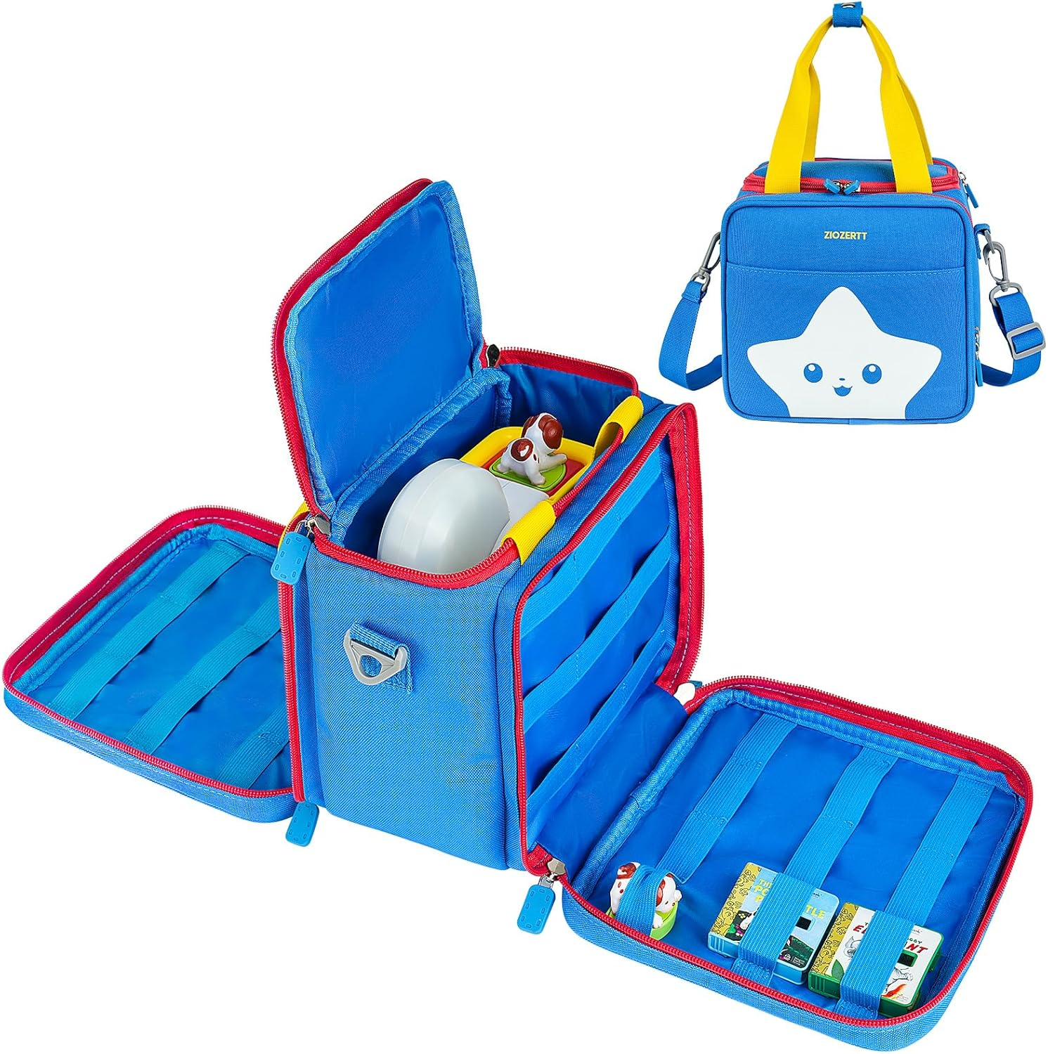 ZIOZERTT Carrying Case Compatible with Little Tikes Story Dream Machine Books Starter Set,Portable Storage Bag for Story Books and Character with Handle and Shoulder Strap,Case Only image number 4