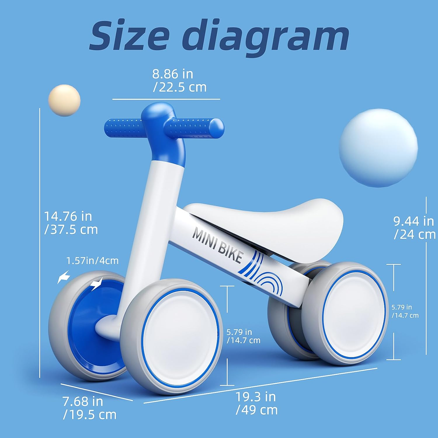 FAYDUDU Balance Bike for 1 Year Old Ride on Toy for 1 2 Years Old First Bike for Girls Boys Baby Bike Walker No Pedals Toddler Trike for 10-24 Months image number 4