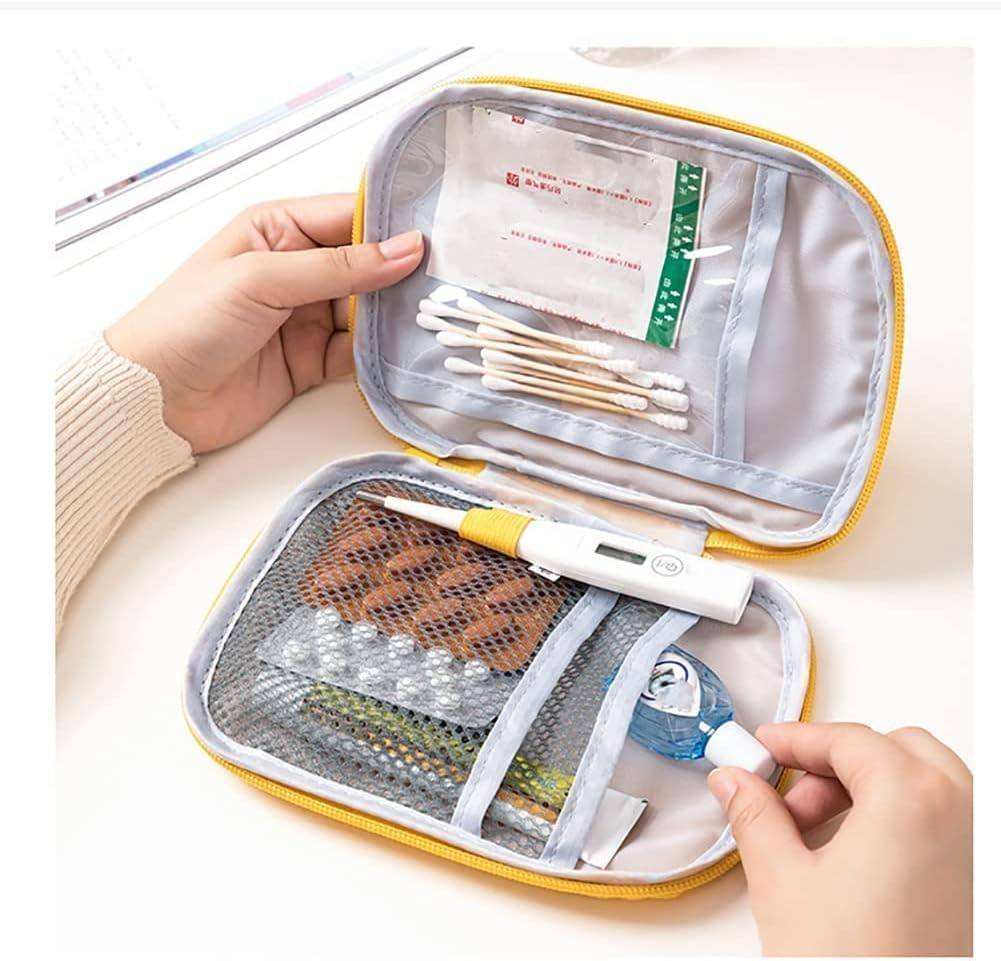 Jjlfresheners 4Pcs Empty Travel Mini First Aid Pouch, Portable Outdoor First Aid Medical Rescue Bag Multi-Function Emergency Medicine Storage Organizer Bag Health and Household Supplies (Small) image number 5