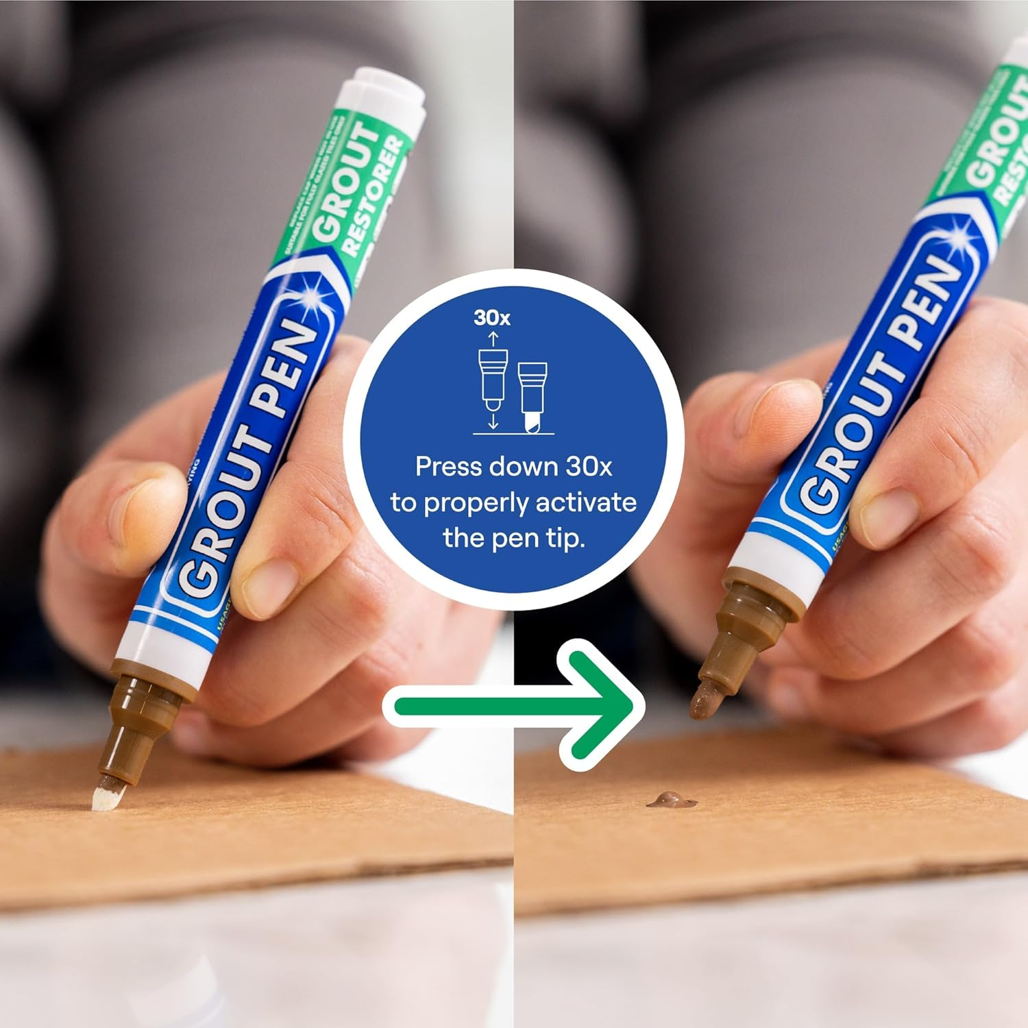 Grout Pen Large Brown - Ideal to Restore the Look of Tile Grout Lines image number 3