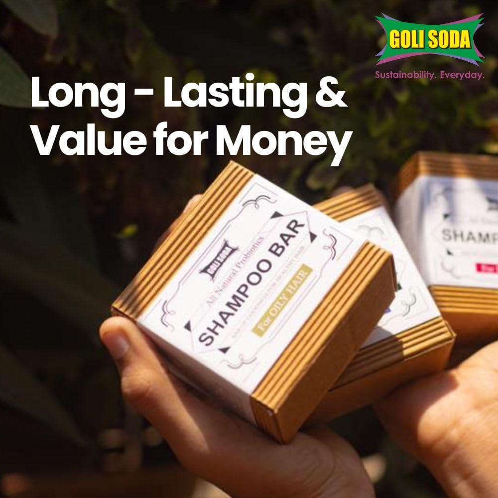 GOLI SODA All Natural Probiotics Shampoo Bar for Oily Hair