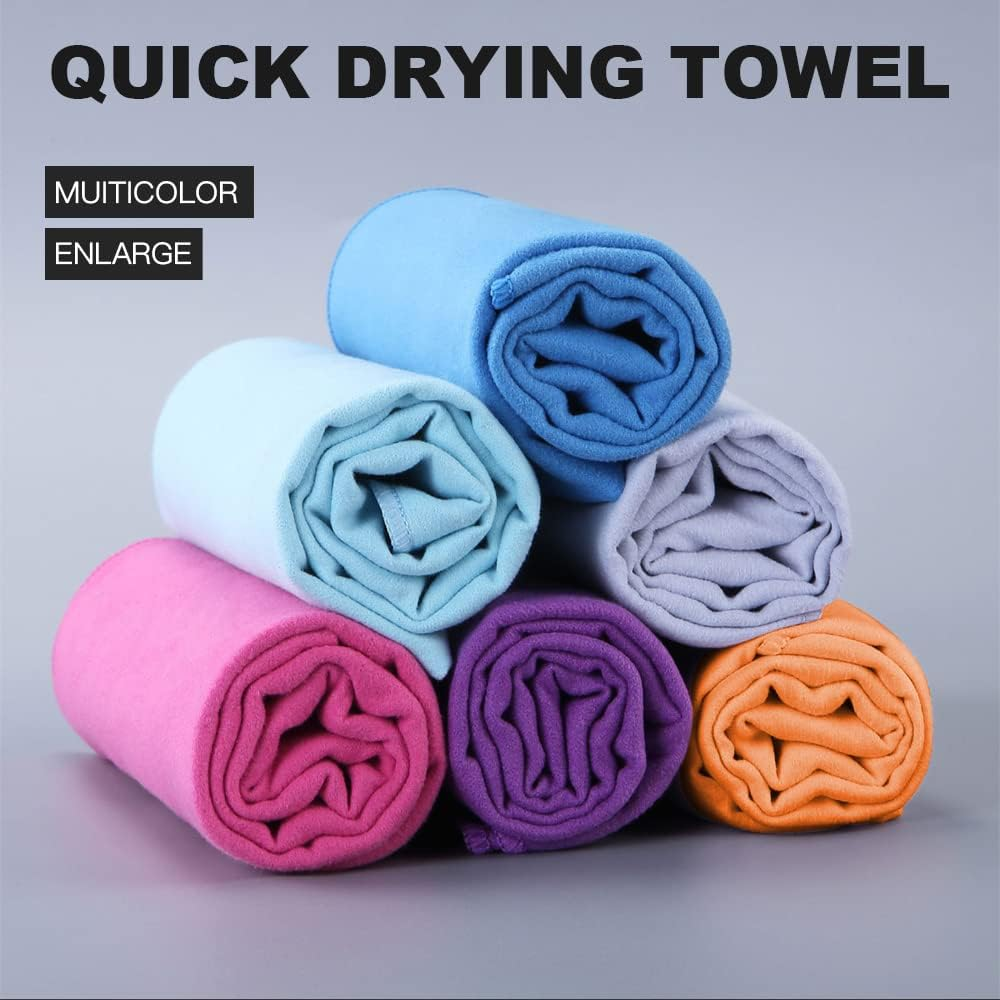 AHPOUN 2 Pack Microfiber Towel Quick Dry Bath Towels Super Absorbent for Sport Travel Swimming Beach Ultra Soft, Compact Microfiber Camping Towel Suitable for Hiking Gym Yoga (Light Green+Dark Blue)