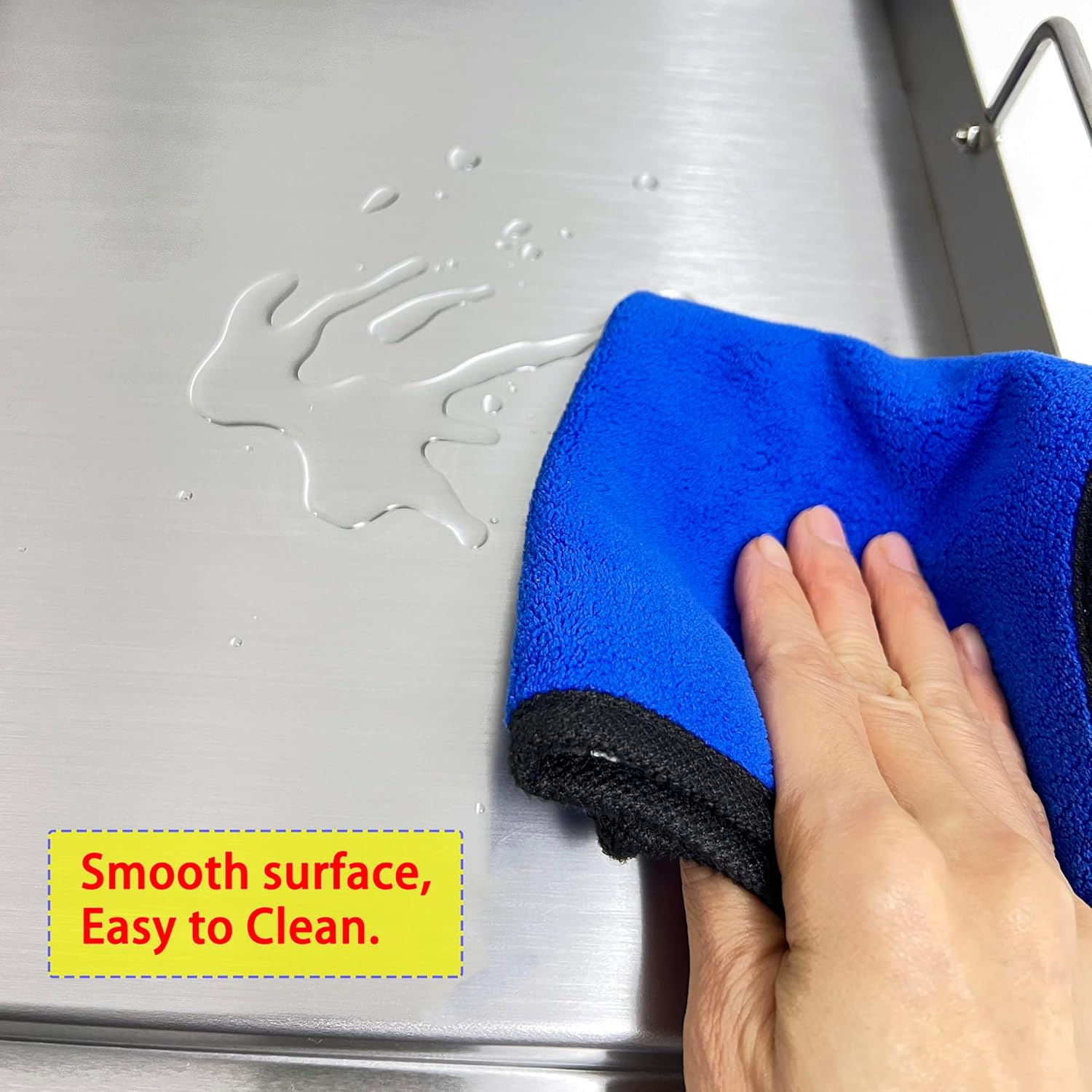 Direct Store Parts DS127 Stainless Steel BBQ Cooking Griddle, Universal Flat Top Griddle with 2 Handles for Most Gas Grills, W25"&times;D16"&times;H2.75", Heavy Duty Stainless Steel Griddle 1Pc, Large Size image number 5