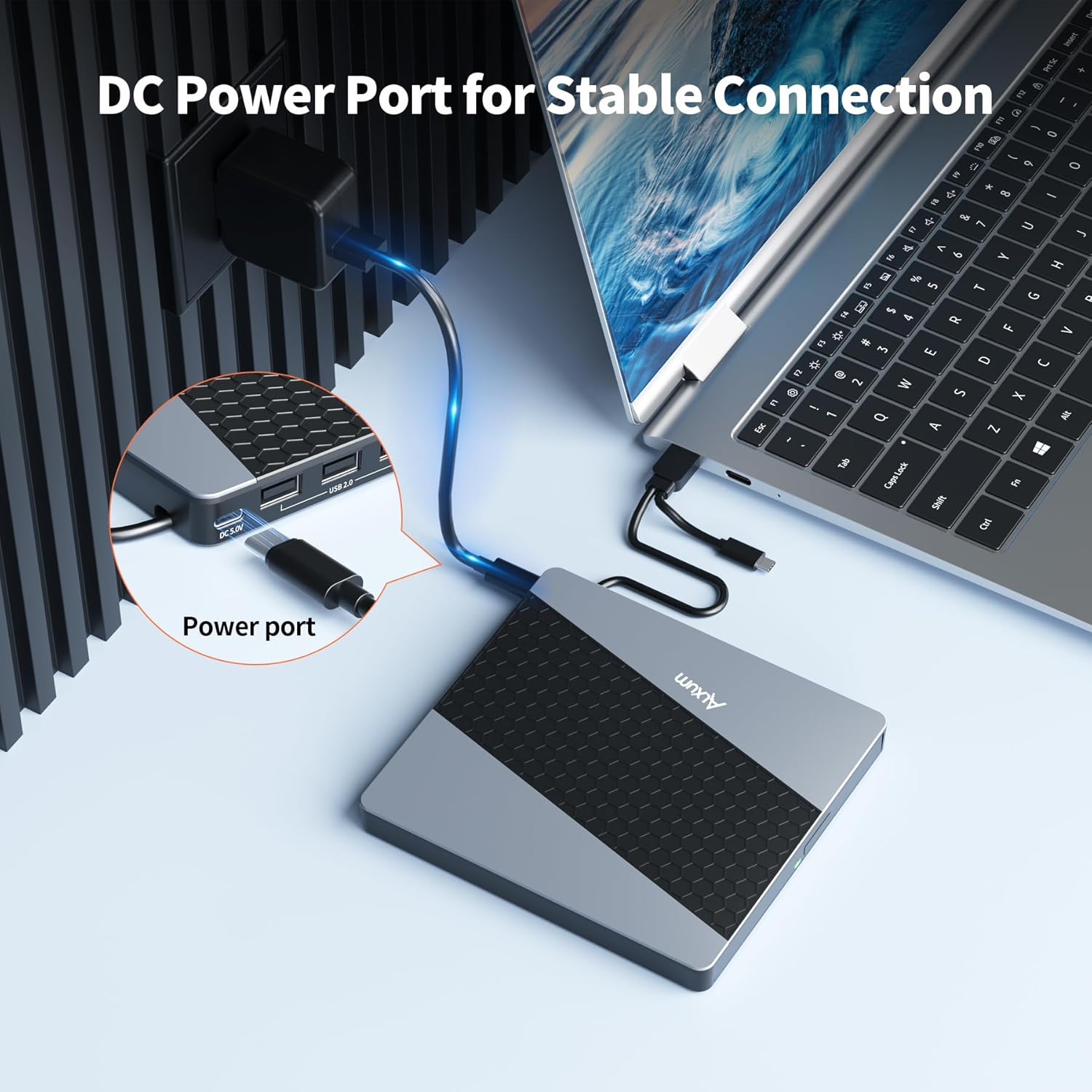 Alxum DVD Drives for Laptop - USB 3.0 & Type-C CD/DVD RW ROM Burner Rewriter with SD/TF Slot & USB Ports DVD 8X CD 24X Slim Optical Disc Drive DVD Player for Desktop/Windows/Linux/Vista/Imac/Macbook