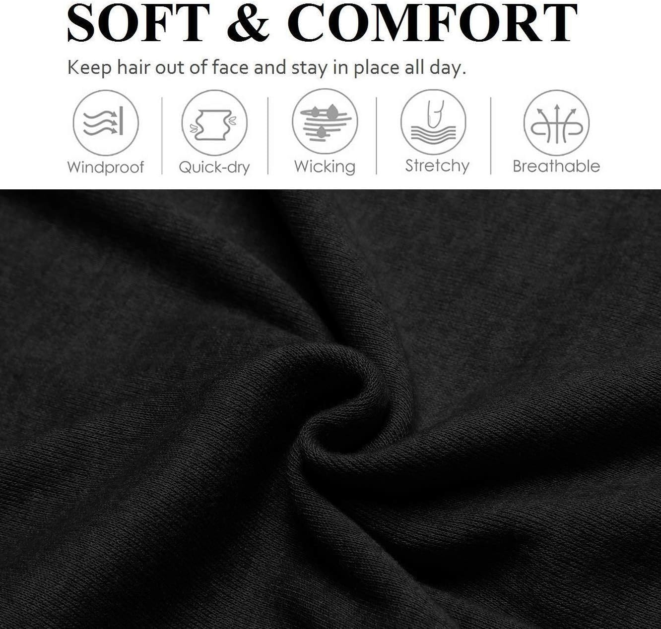 Headbands for Women 16 Pack Elastic Hair Bands for Women' Hair Non Slip Soft Cloth Fabric Sweat Headbands Yoga Running Sport Hair Accessories, Black Brown Beige Women Thick Headbands image number 4