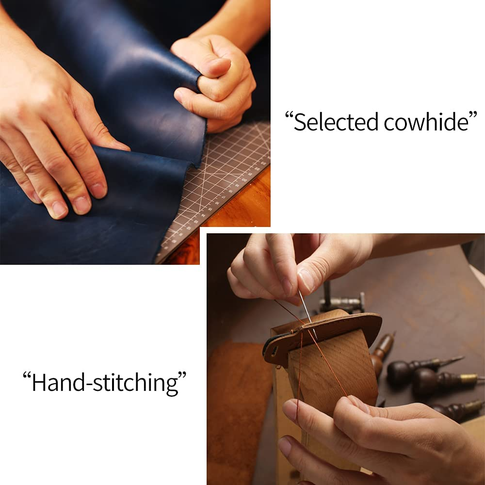 Ontto Key Fob Cover Keyring for Subaru Ascent BRZ Crosstrek Forester Impreza Legacy Levorg Outback STI WRX XV Key Cover Case Accessories Leather Keyless Key Holder Keychain 3 Buttons Blue