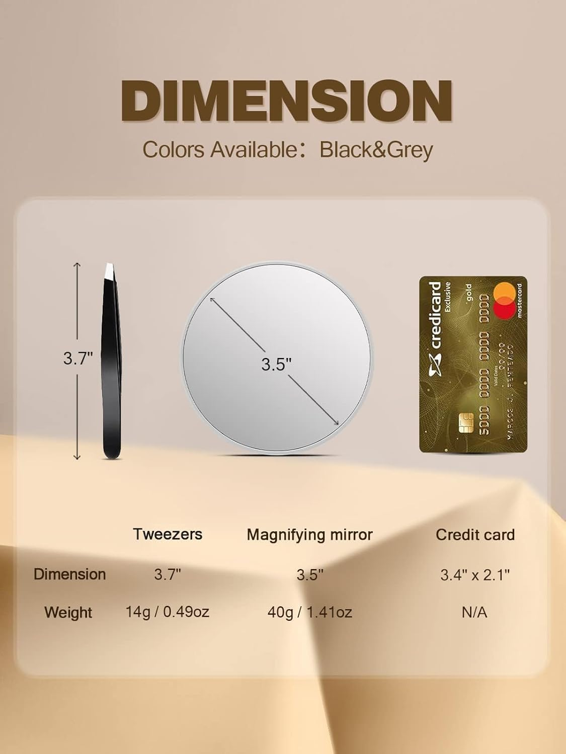 20X Magnifying Mirror with 2 Suction Cups, 3.5 Inches Magnified Makeup Mirror and Slant Tweezers,Grey,1Pc image number 6