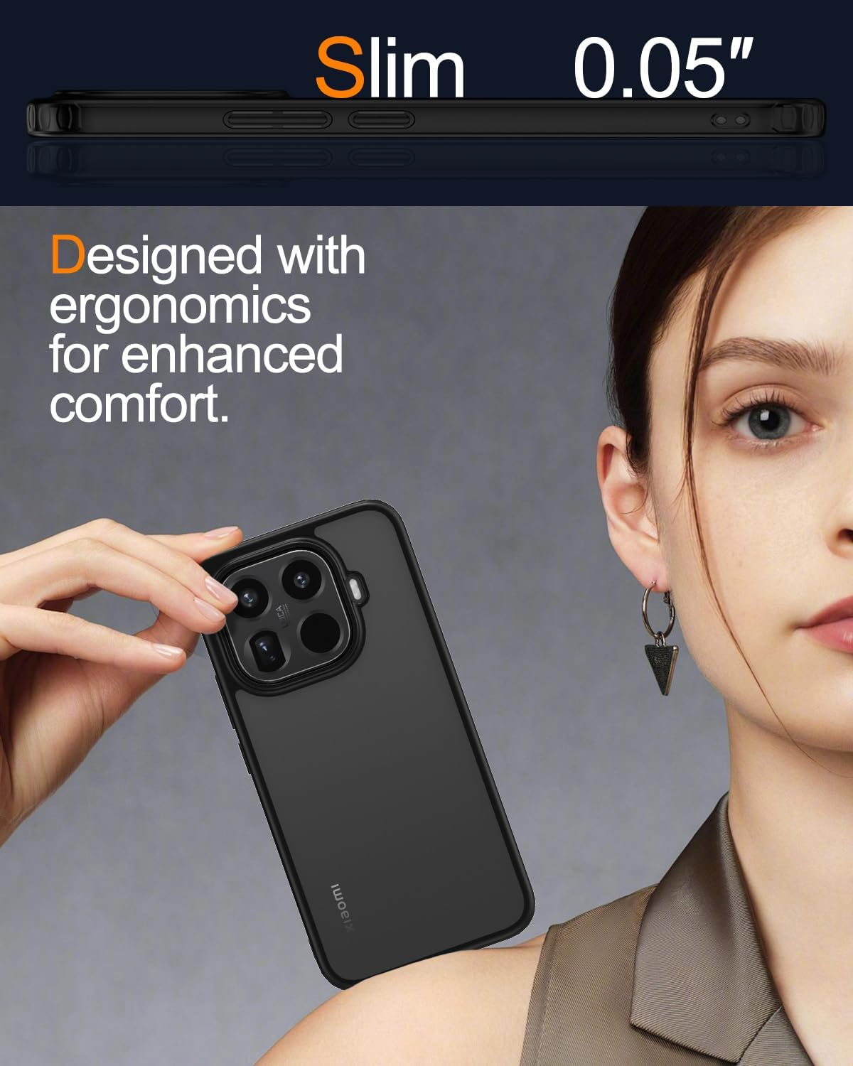 ZHMECOCASE Case for Xiaomi 15T Pro &ndash; [Matte Translucent] [Military-Grade Protection] [Ultra-Slim Hybrid Design] Shockproof Phone Cover (Black) image number 6