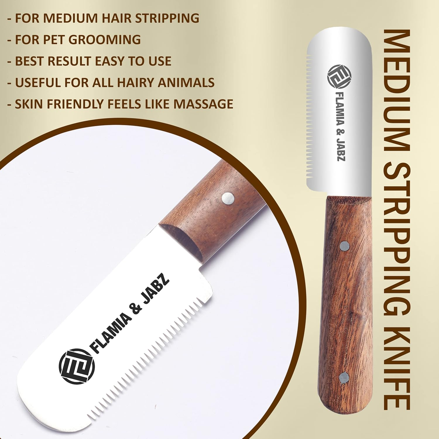 Professional Stripping Knife, Right Handed, 3 Inch Blade (Stainless Steel) (Medium, Rosewood) image number 3