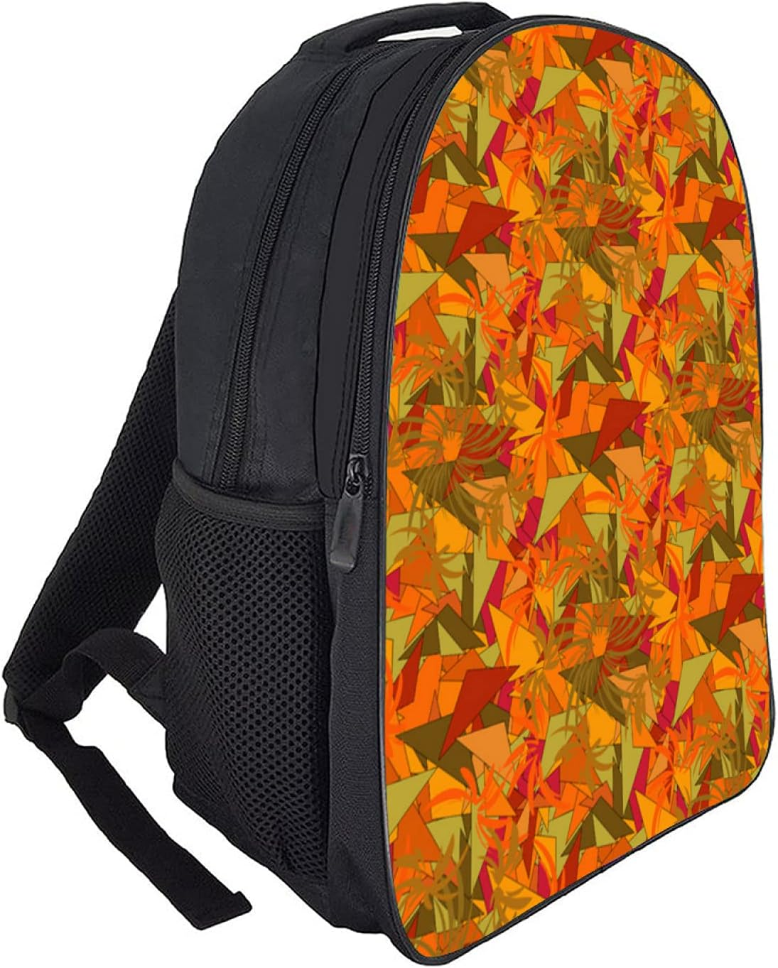 Tropicallife Orange Flower Pattern Backpack for Boys and Girls Water Resistant Preschool Backpack Lightweight Bookbags Camping Travel School Shoulder Bag, Multi image number 2